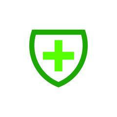 medical cross on shield icon