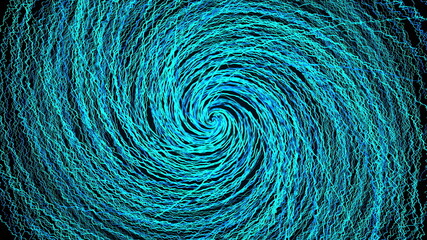 Twist of corrugated lines, computer generated. 3d rendering of an abstract spiral backdrop.