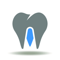 Tooth vector icon. Dental orthodontic stomatology clinic symbol. Dentist care sign.