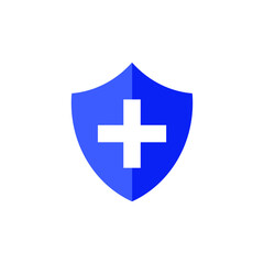 medical cross on shield icon