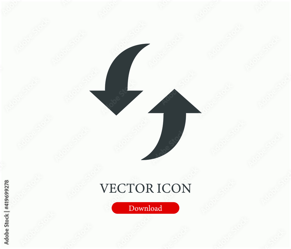 Poster updating arrows vector icon. editable stroke. symbol in line art style for design, presentation, web
