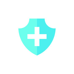 medical cross on shield icon