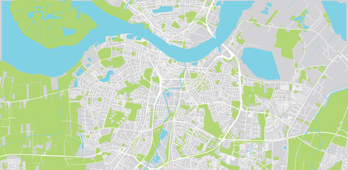 Obraz premium Urban vector city map of Aalborg, Denmark