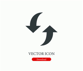 Updating arrows vector icon.  Editable stroke. Symbol in Line Art Style for Design, Presentation, Website or Apps Elements. Pixel vector graphics - Vector