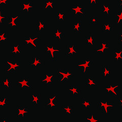seamless vector pattern with the image of red stars on a black background for prints on fabric