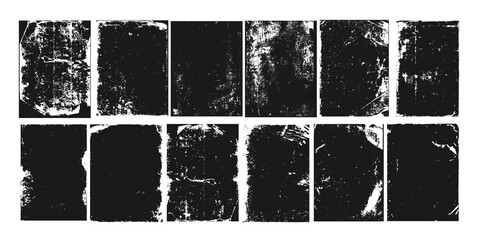 Grunge texture noise, abstract black effect set, vector illustration.