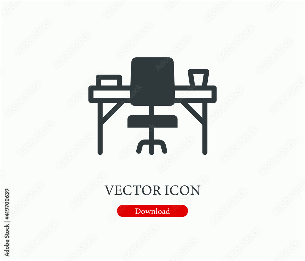 Poster desk vector icon. editable stroke. linear style sign for use on web design and mobile apps, logo. sy
