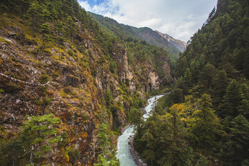 Fototapeta na wymiar Bhote-Khosi river valley, Nepal.