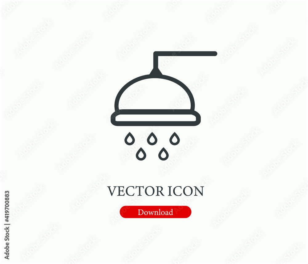 Poster shower vector icon. editable stroke. linear style sign for use on web design and mobile apps, logo. 