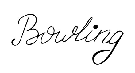 Bowling. Hand drawn lettering phrase. Text design for posters, flyers, logos, invitations, t-shirts