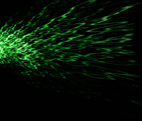 Abstract green digital background made with light brush.