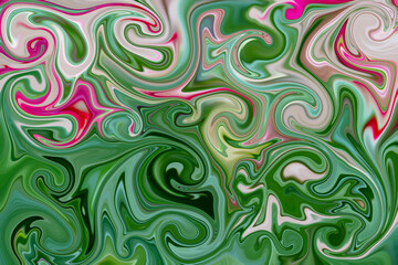 Fototapeta premium Ornamental background with abstract patterns of dominant pink and green colors.