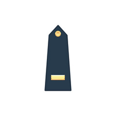 Marine officer military rank of second lieutenant isolated stripe on uniform. Vector enlisted military rank, United States armed forces army chevron, insignia of soldier staff. Naval emblem sign