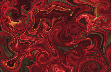 Ornamental background with abstract patterns in dominant red.