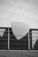 Guitar with Pick - close-up