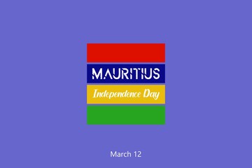 Creative independence day of Mauritius greeting background with flag illustration. National flag for independence day celebration with the whole nation. 