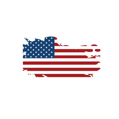 American flag in grunge style on a white background, independence, memorial, president's day Vector illustration.