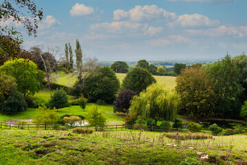 Fototapeta na wymiar View across the weald of Kent from just outside of Egerton near Ashford, Kent