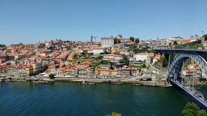 Fototapeta na wymiar Porto city and Don Luis I bridge, Porto, Portugal