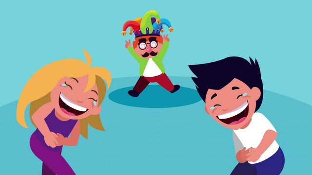 little kids giggling characters