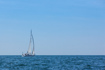 Fototapeta premium USA, Massachusetts, Cape Ann, Gloucester. Gloucester Schooner Festival, schooner parade of sail.