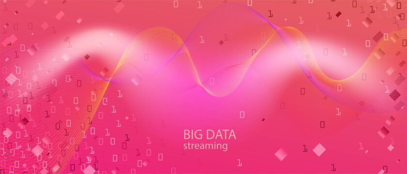 Big Data Sales Vector Equalizer. Matrix Flying Binary Code. Technology Abstract Modern Layout. Cyber Futuristic Slide. Blue