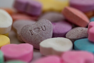 Obraz na płótnie Canvas Heart candies for Valentines Day to eat