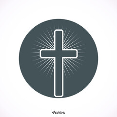 Fototapeta premium Religion Cross Icon isolated on background. Modern flat pictogram, business, marketing, internet concept. Trendy Simple vector symbol for web site design or button to mobile app. Logo illustration
