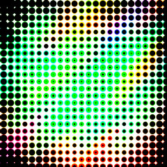 An abstract multicolored dot pattern background image.