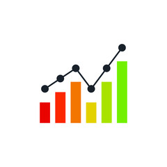 Colorful business graph with connecting dots