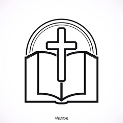 bible Icon isolated on background. Modern flat pictogram, business, marketing, internet concept. Trendy Simple vector symbol for web site design or button to mobile app. Logo illustration