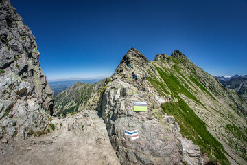 Tatry Wysokie, droga z Doliny Pięciu Stawów na Świnicę
