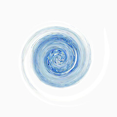 Digital artwork. Wall art and spriral shape. Blue picture. Spiral design. Contemporary art. Blue color. 