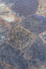 Wet Multicolor Flagstone for Use as Background or Texture 