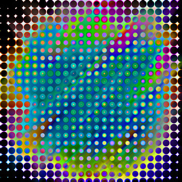 An abstract multicolored grunge dot pattern background image.