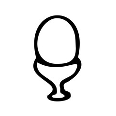 Obraz premium Egg on a stand hand drawn vector doodle illustration. Cartoon egg. Isolated on white background. Spring season. Hand drawn simple element