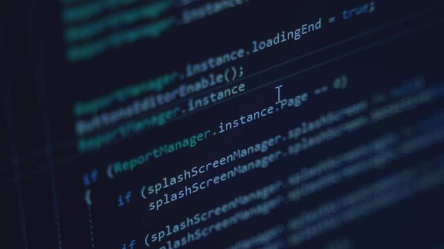Programming. Program code. Camera angle monitor