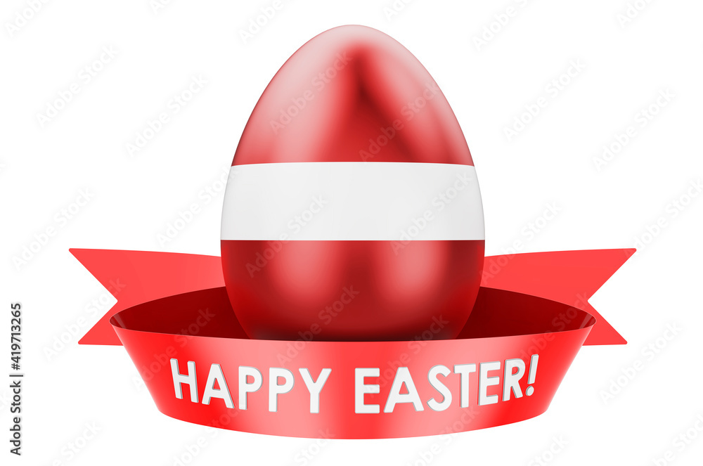 Poster easter egg with latvian flag. happy easter in latvia concept, 3d rendering
