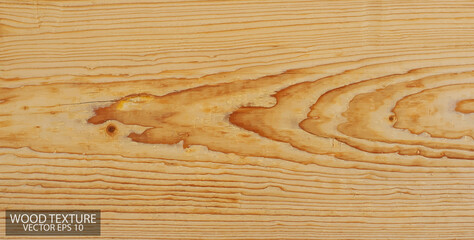 Raw wood texture, EPS 10 vector. Wide brown wooden board close-up.  - 419714032