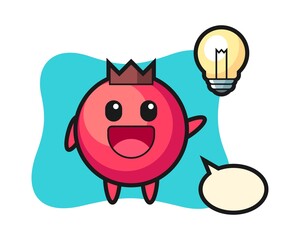 Cranberry character cartoon getting the idea