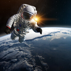 Astronaut spaceman outer space. Elements of this image furnished by NASA.