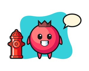 Mascot character of cranberry as a firefighter