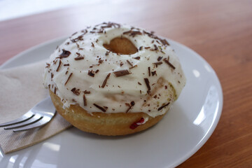 donut on a plate