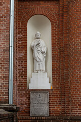 Statue of the Saint Peter on the Church of the Ascension of Christ in Utena, Lithuania