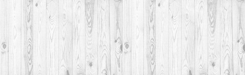 Cool wide white wood texture of pine boards panel Abstract white panoramic background with wooden pattern.