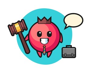Fototapeta premium Illustration of cranberry mascot as a lawyer