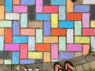 Chalk Bricks Background