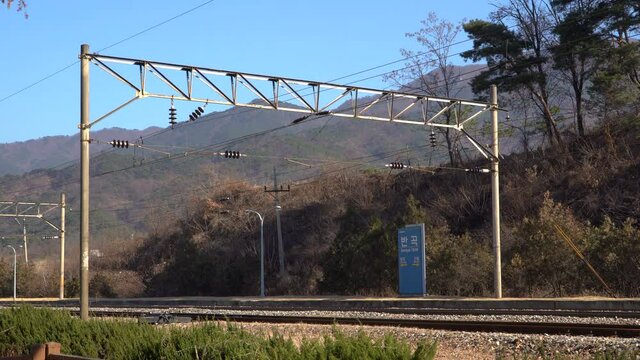 Wonju, South Korea - Dec 2020 : Bangok Station, Jungang line, which is closed now.