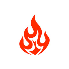 Fire flame, dangerous blazing fireball isolated icon. Vector dangerous blaze bonfire, energy explosion, fireproof hot lit. Explosion rescue sign, combustion of fiery fireball, fiery burning heat
