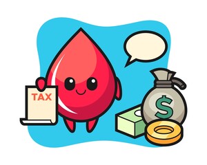 Character cartoon of blood drop as a accountant
